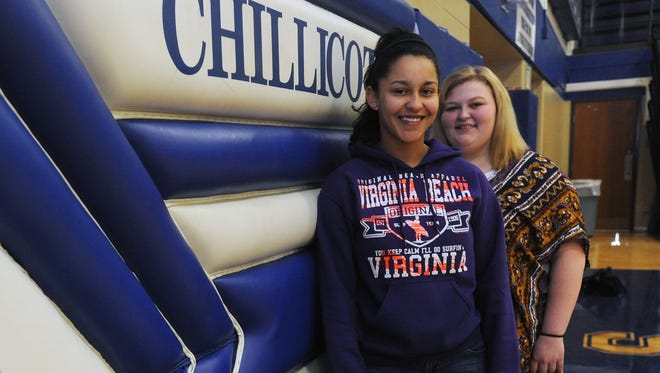 Cinamyn Austin, left, and Caeley Blanton are thriving in school after growing up with parents who have addiction problems.