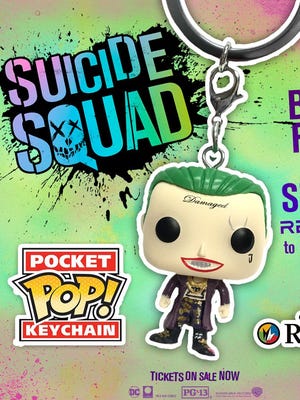 Moviegoers who purchase a RealD 3D ticket for Suicide Squad at Regal Cinema locations will receive a collectible Suicide Squad Joker Funko Pocket Pop! Key Chain, beginning with the first showing on Thursday (while supplies last).