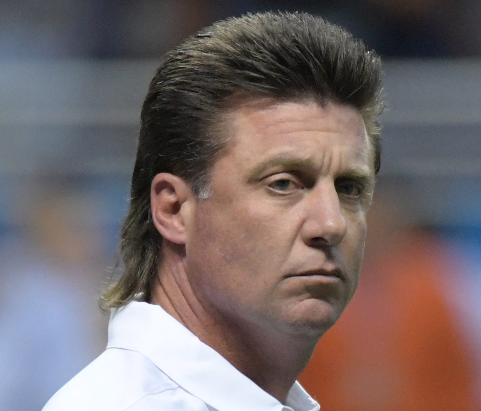 Oklahoma State coach Mike Gundy and his famous mullet.