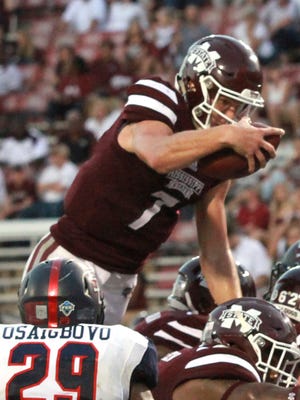 Mississippi State quarterback Nick Fitzgerald tied a school record with even total touchdowns.