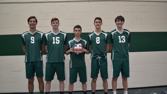 East Brunswick volleyball players (from left to right) Kyle Loesner, Tom Murray, Matt Jensen, Ben Harrop and Andrew Gula are excited for a big season.