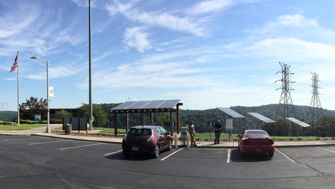 Solar panels at TVA's Melton Hill Dam Recreation Area will be studied during the solar eclipse on Monday.