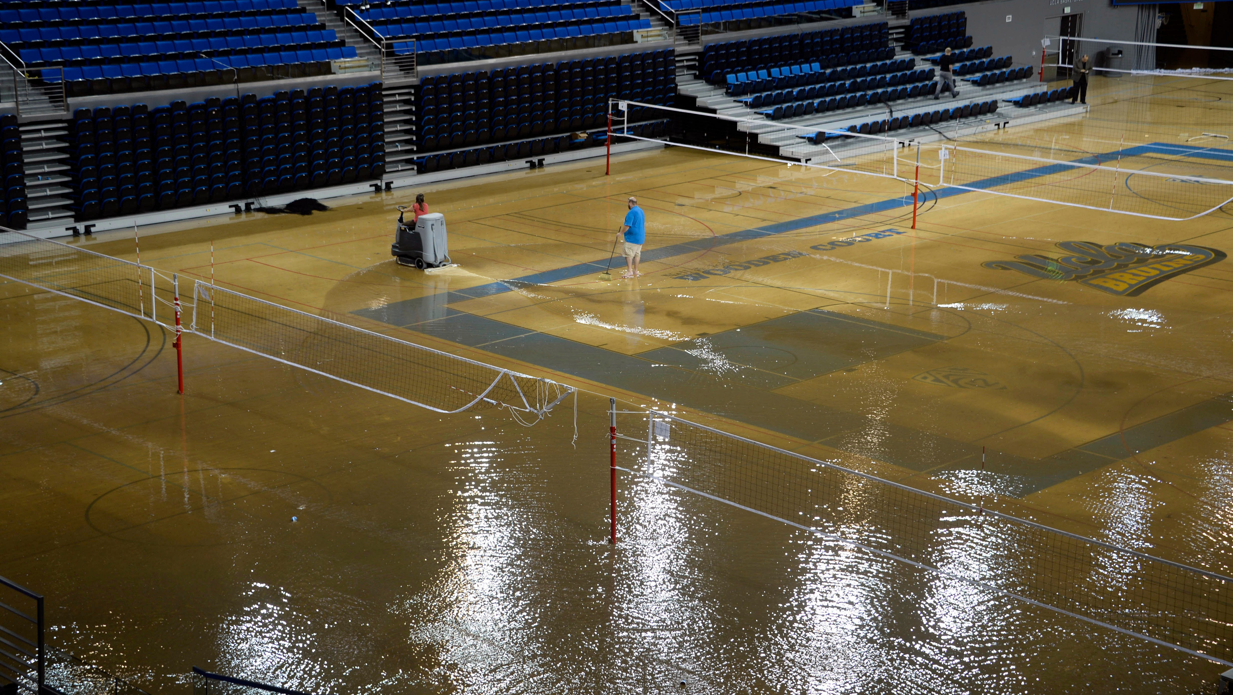 Flooding On Ucla Campus Threatens Pauley Pavilion