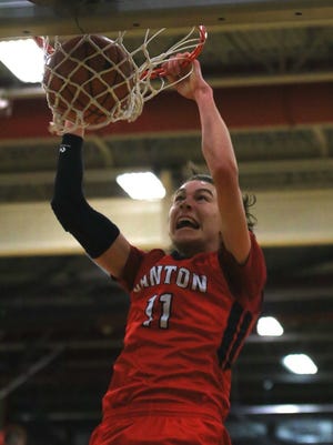During his Canton Chiefs basketball career, Logan Ryan was comfortably slamming (as shown here during 2015-16) or hitting shots from the outside.