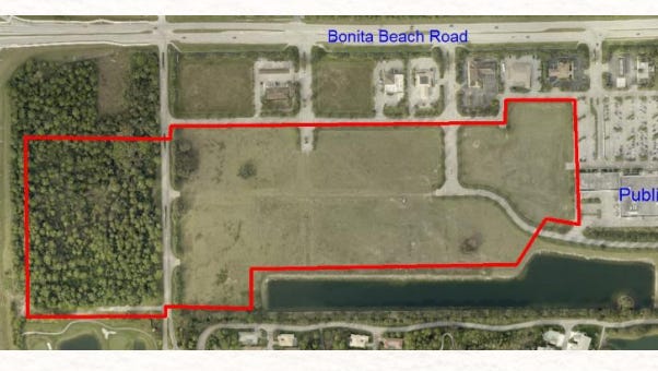 A rendering of the 43 acres under negotiation for purchase by the Lee County school district. This could be the home of the long-awaited Bonita Springs high school.