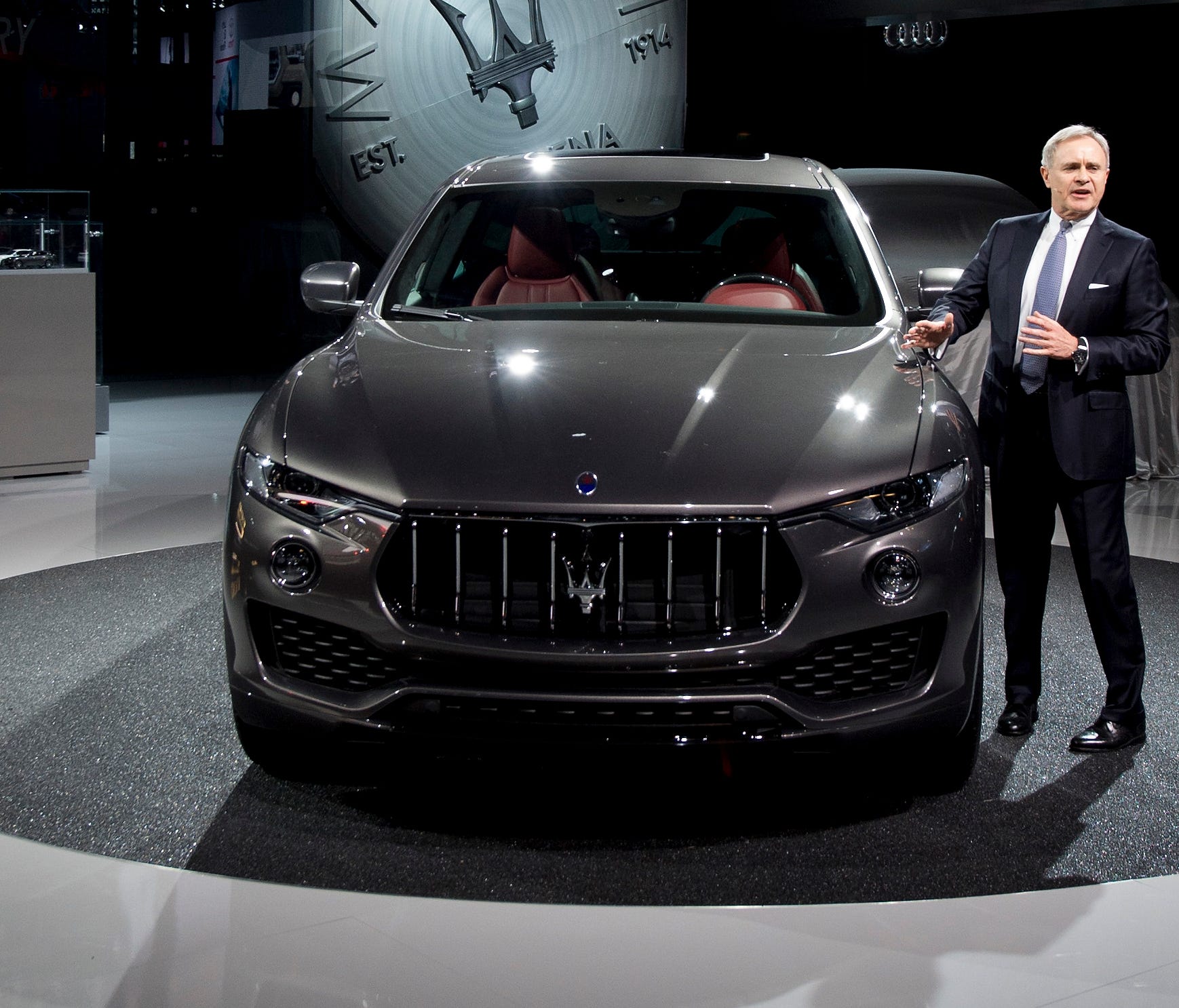 Harald Wester, CEO of Maserati and Alfa Romeo, unveils the new Maserati Levante  SUV