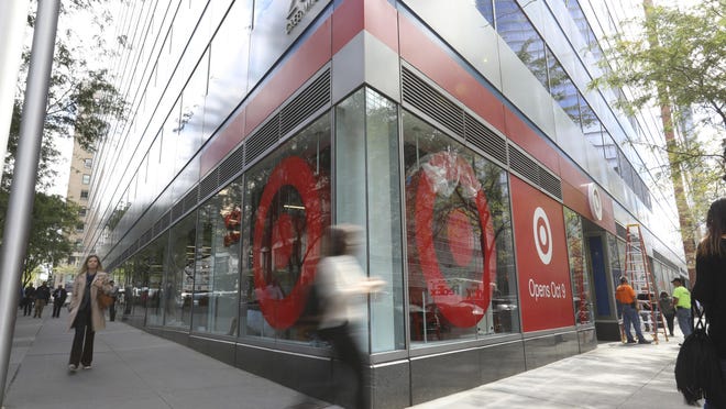 The exterior of a new Target store in Manhattan's Tribeca area, in New York, which is one-third the size of its regular stores, is part of a strategy to open dozens of small stores in the U.S. that are customized to college towns and dense urban markets.