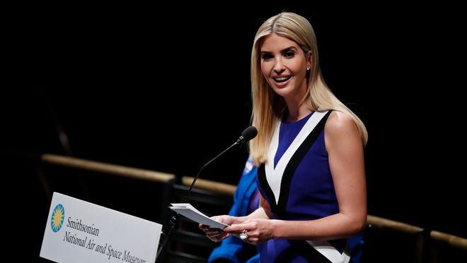 Ivanka Trump speaks at the Smithsonian's National Air and Space Museum in Washington on March 28.