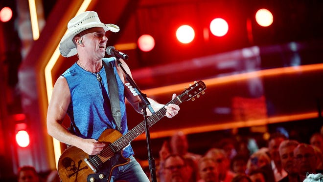 Kenny Chesney performs during the 53rd Academy of Country Music Awards show at the MGM Grand Garden Arena on April 15, 2018, in Las Vegas.