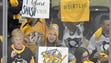 Predators and Penguins fans gather during warmups before