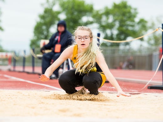 Eastern York's Taylor Currier competes in the triple