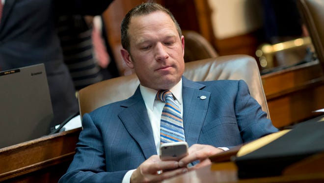 State Rep. Jason Isaac, R-Dripping Springs, on the floor of the House on May 15, 2015.