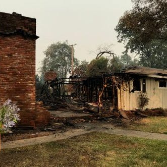 The Carr Fire has destroyed more than 1,000 homes. This home is in the Sunset Terrace neighborhood in Redding.