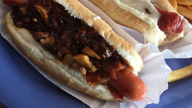 The P'Town Dog and Texas Bell Dogs on Noshi's Coney Island in the town of Poughkeepsie.