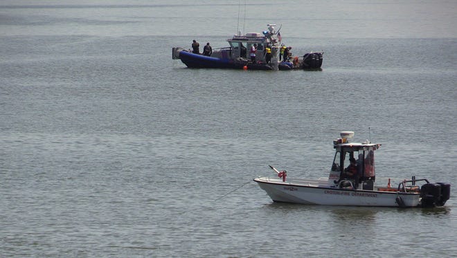 Emergency rescue units from around the county search for a missing man in the Hudson off of Croton Point Park on May 31, 2016.   