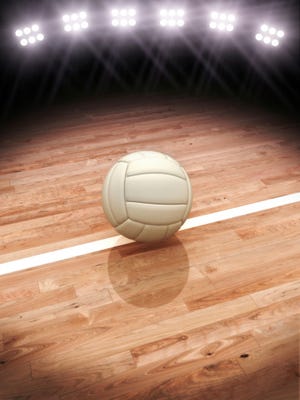 3d rendering of a Volleyball on a court with