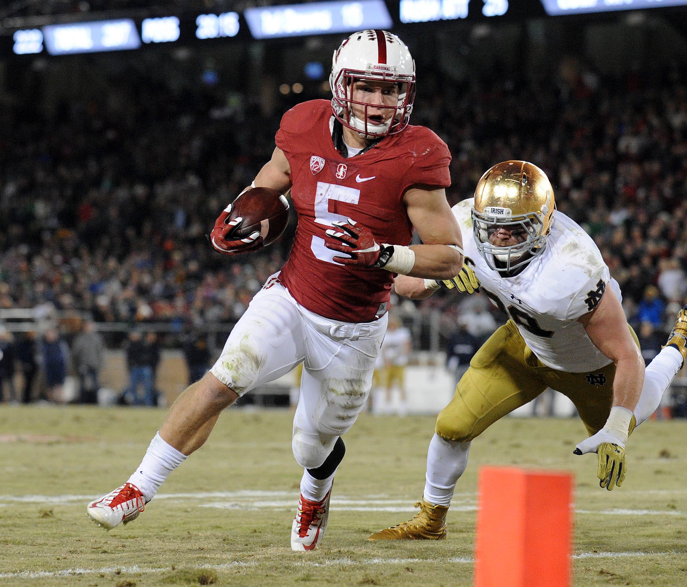 Christian McCaffrey ran for 3,622 yards and 21 touchdowns over his final two seasons at Stanford.