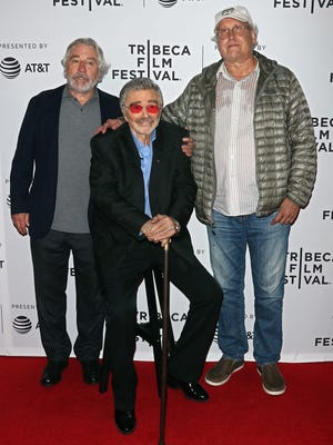 Robert De Niro (from left), Burt Reynolds and Chevy Chase attend the 'Dog Years' screening at Tribeca Film Festival in New York on April 22, 2017.