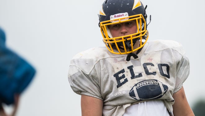Elco's Daulton Risser will be a part of an offensive line that will be important to the Raiders' fortunes this season.