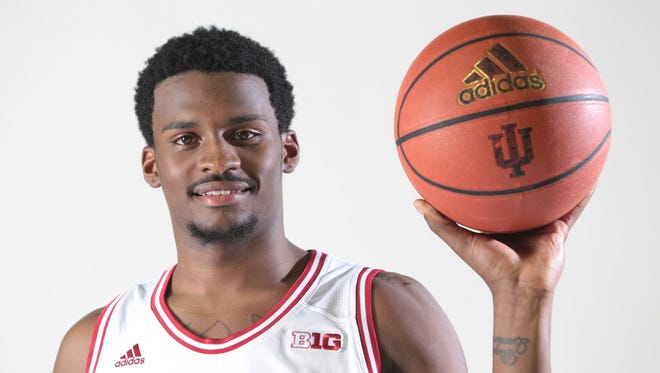 Thursday September 26th, 2013, IU Basketball media day. Photo of number 22, Stanford Robinson.