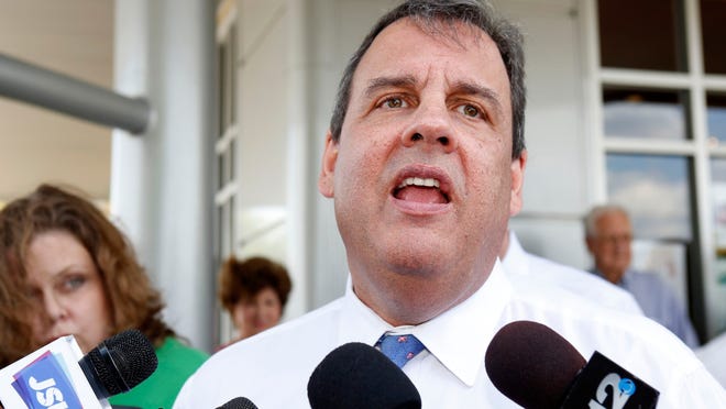 New Jersey Gov. Chris Christie speaks to reporters after a meet-and-greet at a restaurant in Flowood, Miss.,  Tuesday, May 5, 2015. Christie, in his first out-of-state trip since two former allies were indicted and a third pleaded guilty to corruption charges for their roles in the George Washington Bridge traffic scandal, is on a jaunt through Mississippi and Louisiana to raise money for fellow Republicans. (AP Photo/Rogelio V. Solis)