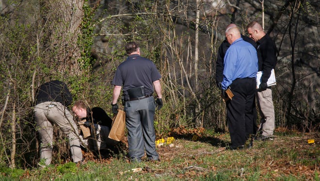 The Greene County Sheriff’s Department investigates the scene of a deputy involved shooting on State Highway YY near Farm Road 134 on Wednesday, April 18, 2018.