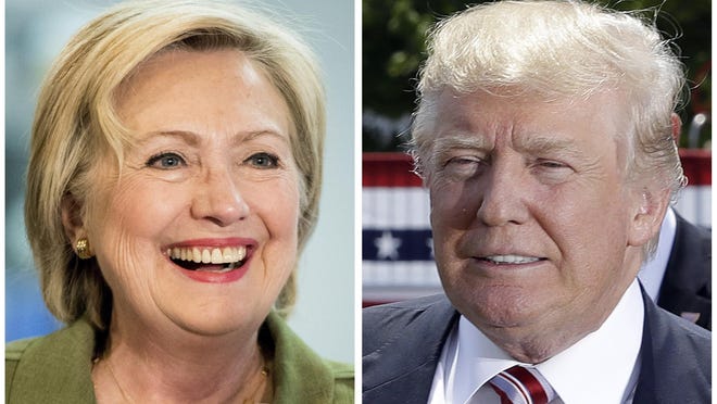 Democratic presidential candidate Hillary Clinton, left, and Republican presidential candidate Donal Trump in these 2016 file photos.