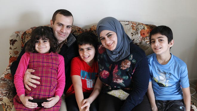 From left: Mayar Abd Ali, Aysar Mohammed Hasan, Ali Abd Ali, Rana Mahmood, and Mohammed Abd Ali. The family, originally from Baghdad, moved to the U.S. in 2014 as refugees after several relatives were killed by terrorists.