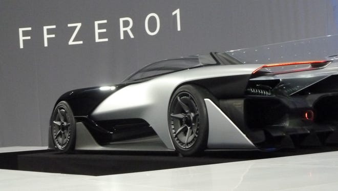 Faraday Future’s FFZERO concept electric car is unveiled by California startup Faraday Future during the Consumer Electronics Show (CES) on January 4, 2016 in Las Vegas.
