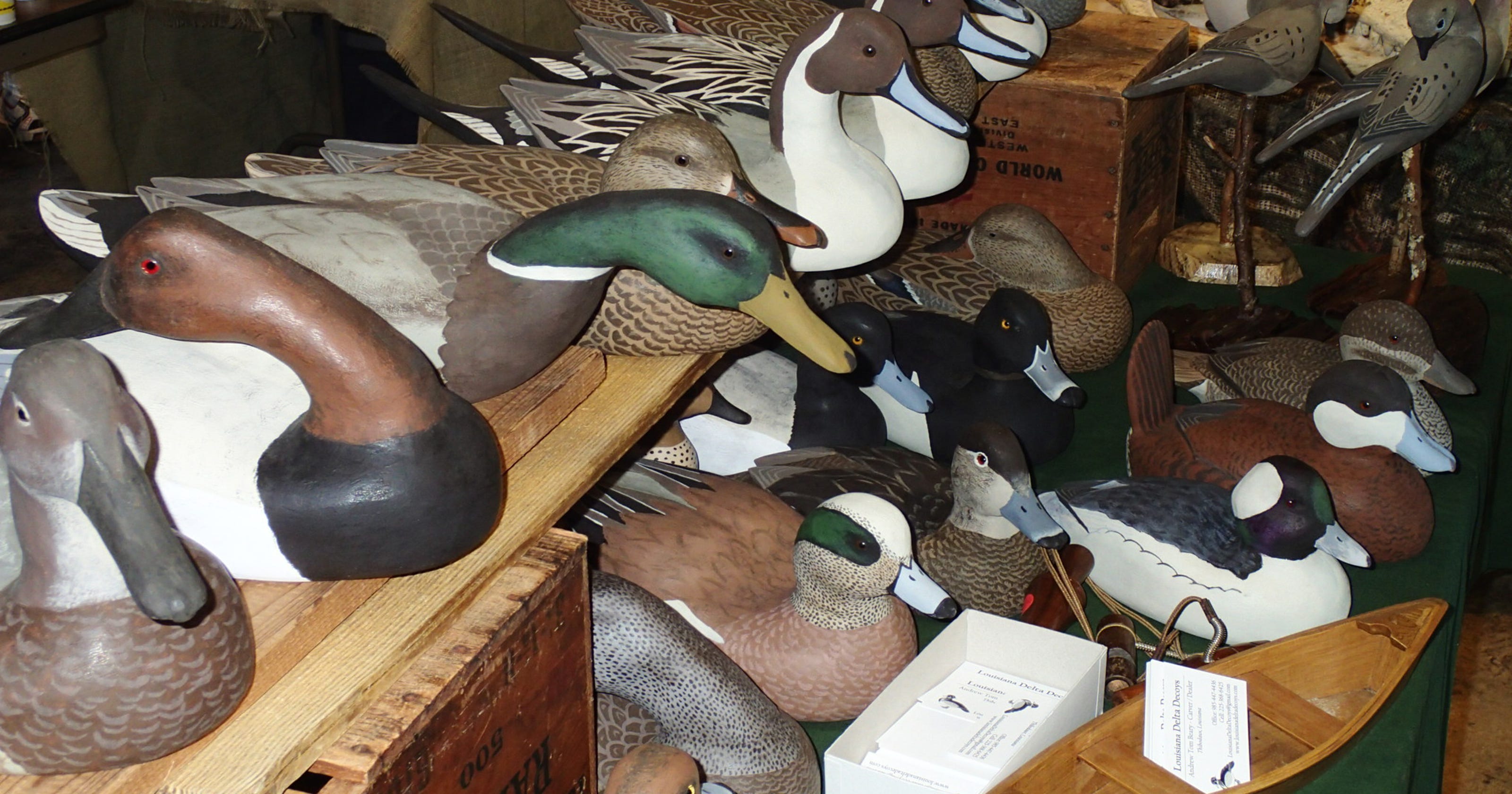 Duck decoys, calls on display at show