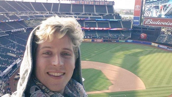 Englishman George Reese took a selfie at Citi Field, home of the New York Mets, before witnessing a no-hitter by San Francisco Giants pitcher Chris Heston.