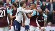 Tottenham's Fernando Llorente argues with West Ham's