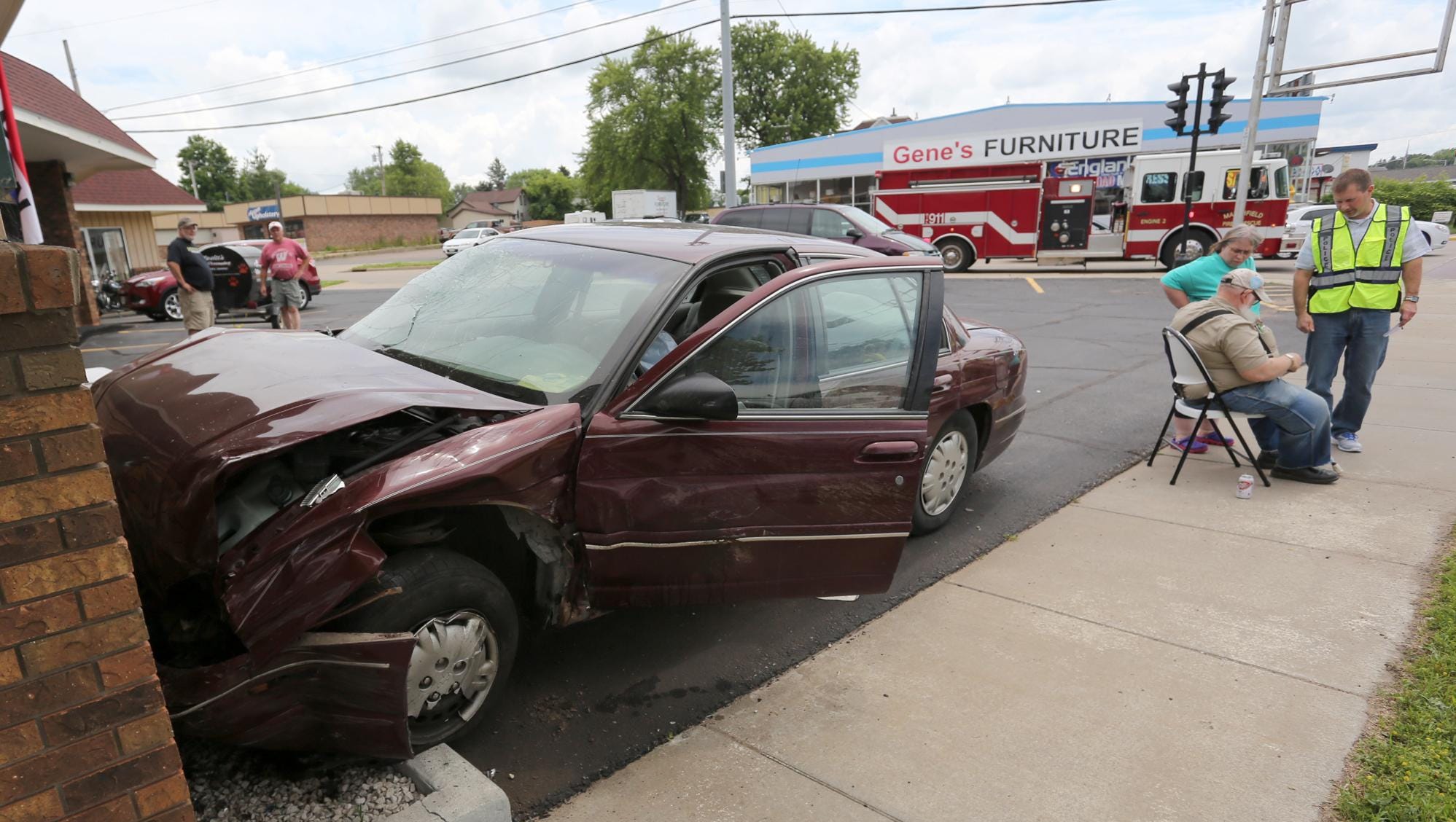 Driver injured in crash at Marshfield butcher shop