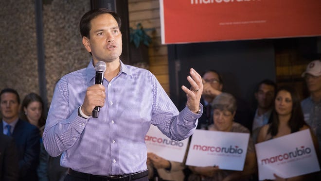 Sen. Marco Rubio speaks to guests at a campaign event in Cleveland on Aug. 5, 2015.