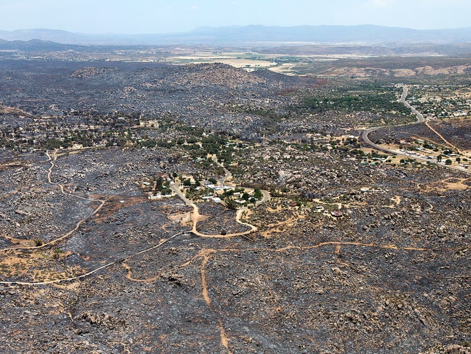 Yarnell Hill Fire Aerial photos of scene