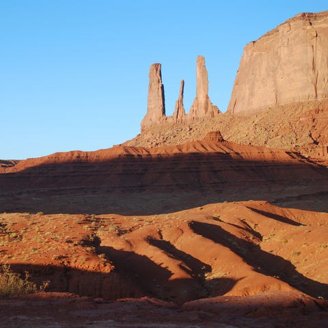 The Three Sisters at Monument Valley.
