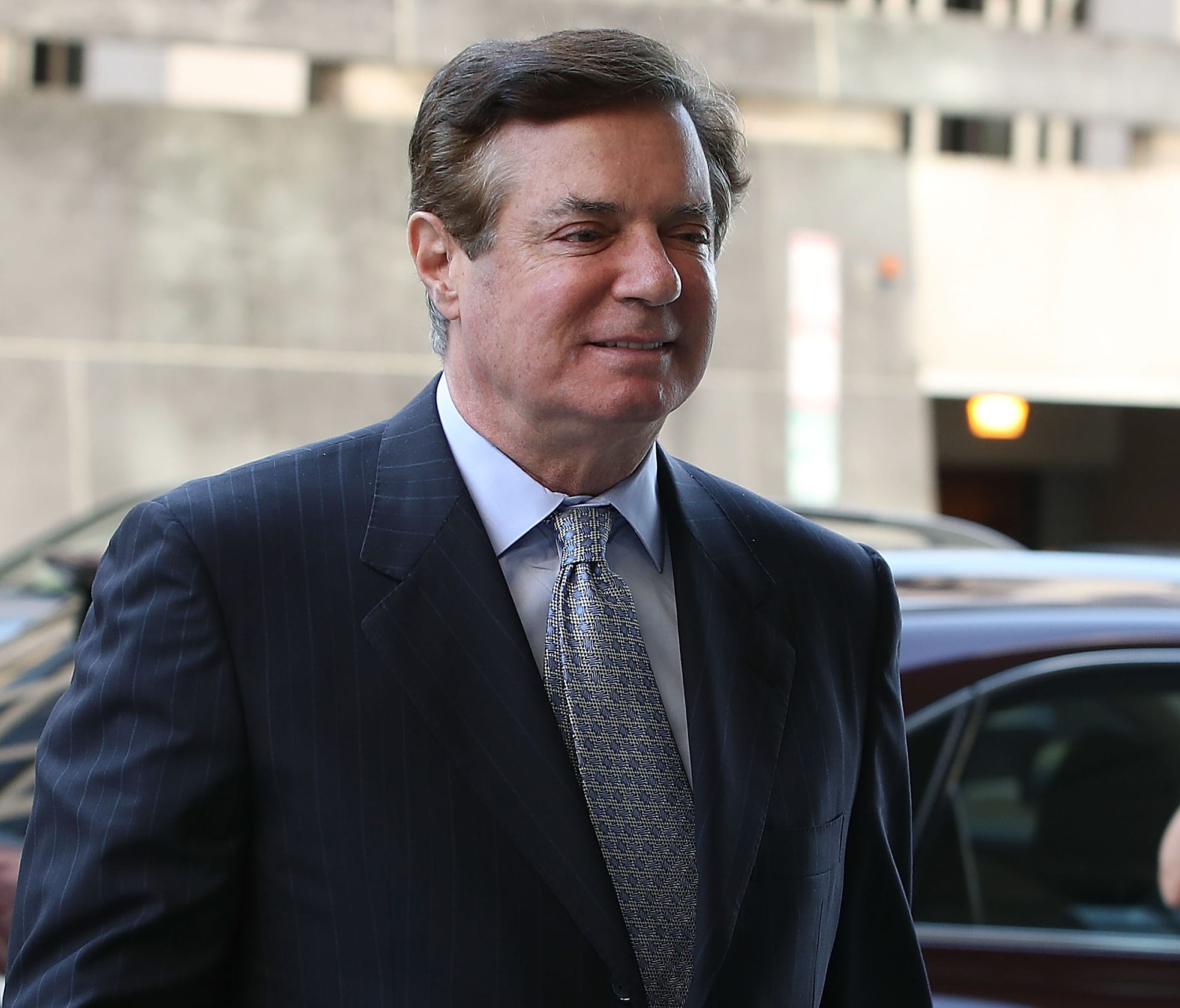 Former Trump campaign manager Paul Manafort arrives for a hearing at the E. Barrett Prettyman U.S. Courthouse in Washington, D.C.