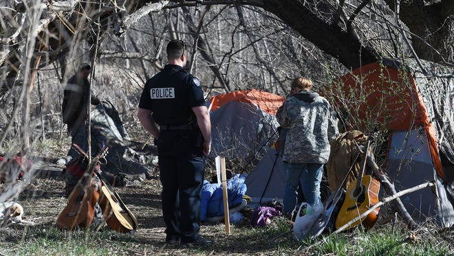 Several homeless people were evicted from campsites along the Poudre River at Lee Martinez Park on Monday, March 14, 2016.