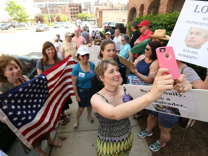 Sarah Foye and members of NJ 11th for Change