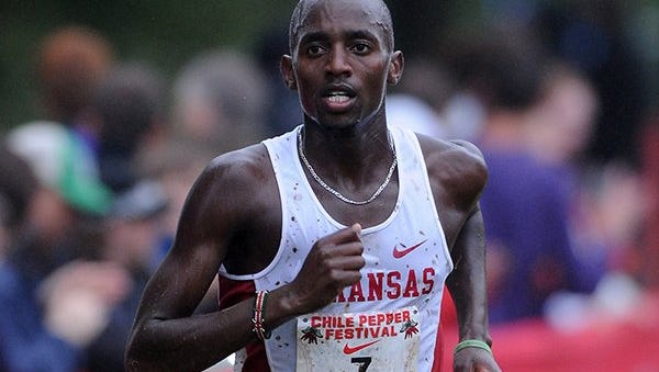 Stanley Kebenei, running for Arkansas.