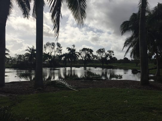 Hurricane Irma formed a new lake on the #10 fairway