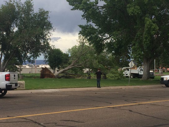 A microburst over the Page area has caused injuries
