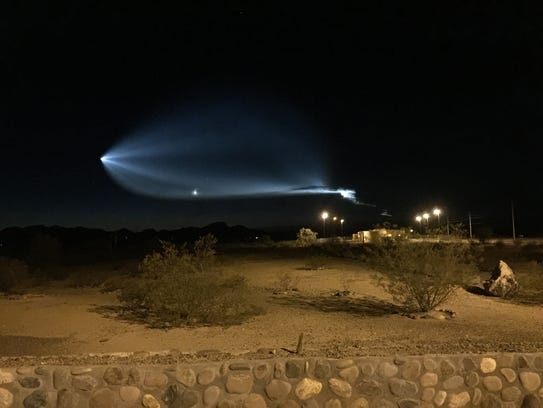 Leona Henry took this photo of the assumed rocket at