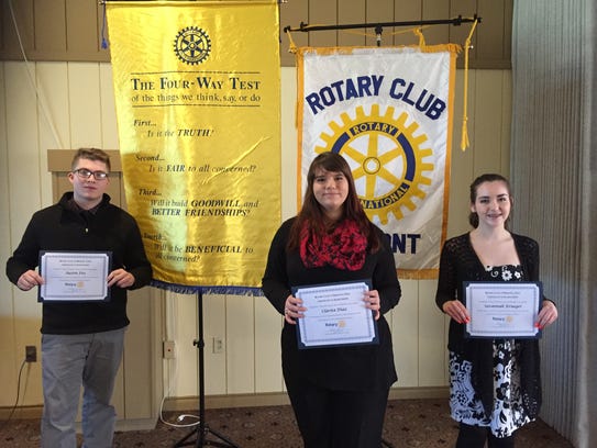 From left, Fremont Rotary Club's "Four-Way Speech Contest"