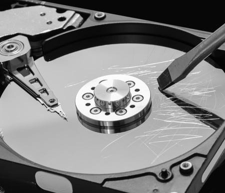 You should erase your hard drive before unloading your computer. For hands-on machinists with some power tools, this is your chance to literally take your computer apart.