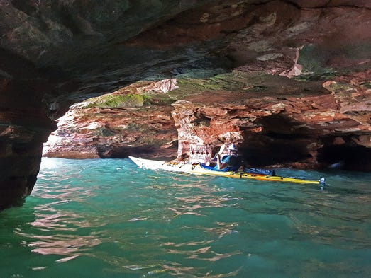 Steve Jones of St Charles Illinois paddles through