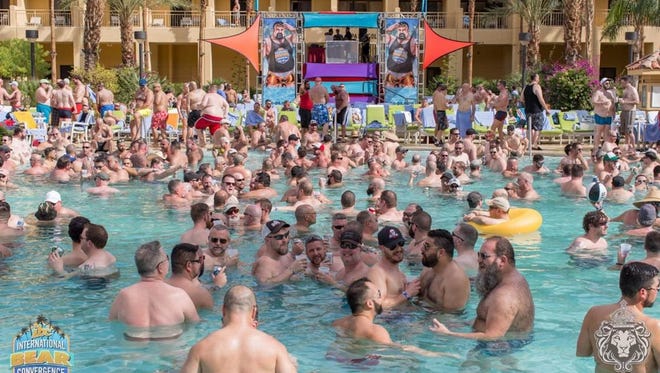 Hundreds of gay men came to Palm Springs during President’s Day weekend in 2014 for the International Bear Convergence at the Renaissance Palm Springs. The third annual IBC will be held this weekend at the Hard Rock Hotel Palm Springs.