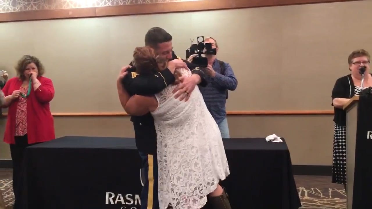 Military Son Surprises Mom At Her Graduation 