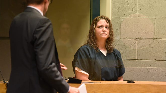 Kim Malm, who was arrested in connection with a fatal pedestrian-involved hit-and-run crash on Saturday, appears in court during an arraignment on Tuesday, May 26, 2015, at the Marion County Court Annex. Travis Lane, 36, was the pedestrian killed in that crash.