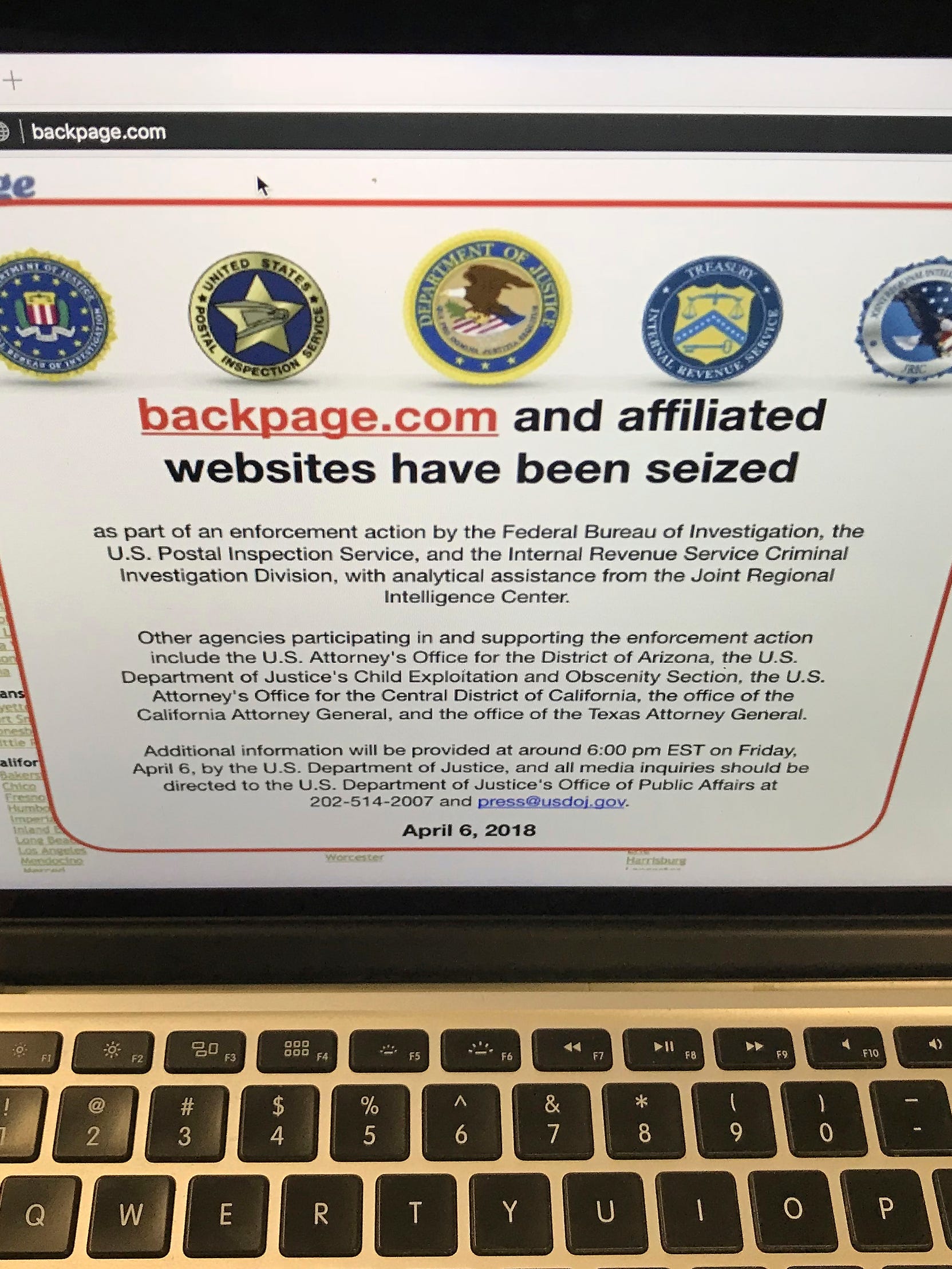 Is backpage what Feds take
